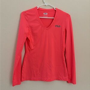 Fila Neon Pink Long Sleeve Active Tee
